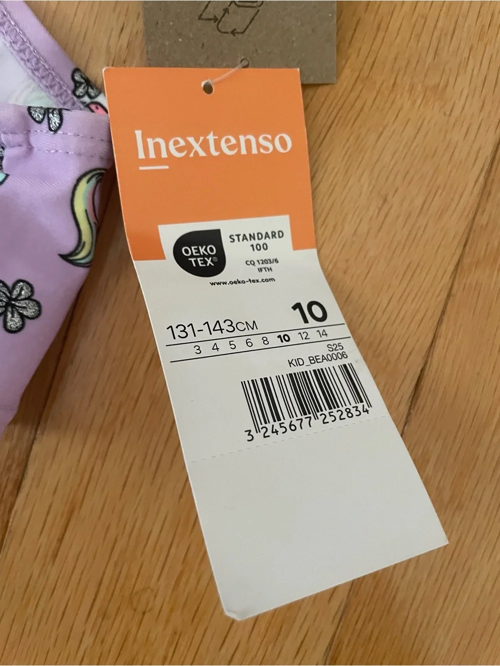 Girls Lavender Unicorn Two-Piece Swimsuit